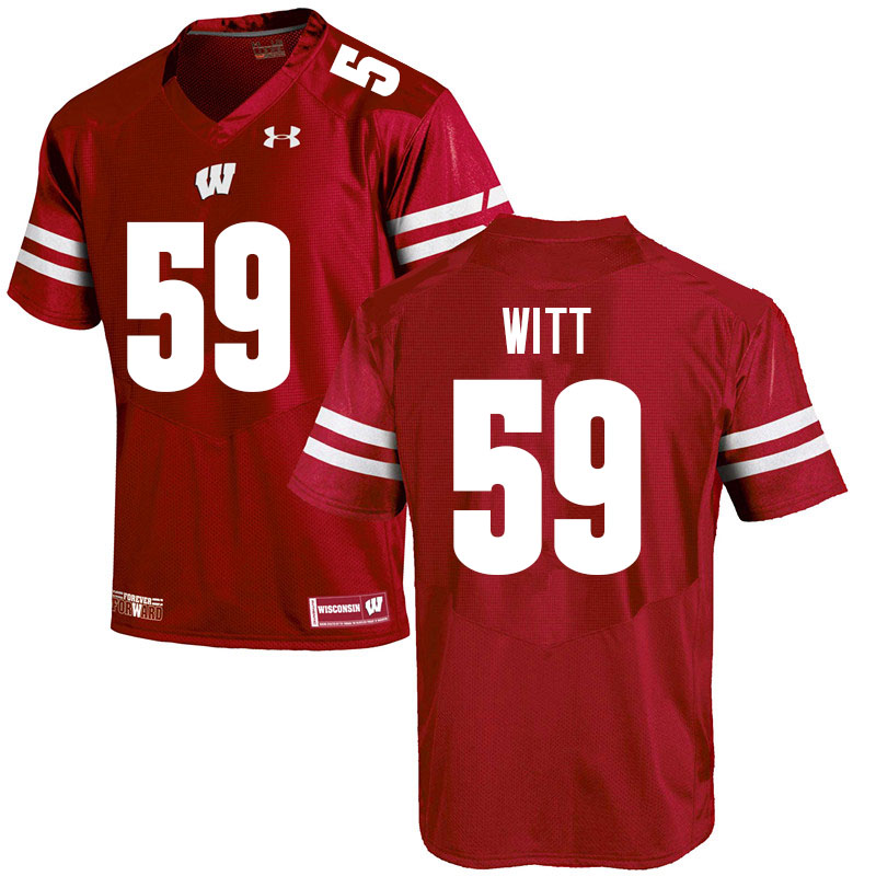Wisconsin Badgers Men's #59 Aaron Witt NCAA Under Armour Authentic Red College Stitched Football Jersey ES40K01LF
